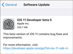 苹果发布iOS11 Beta5开发者预览版更新