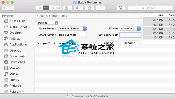  Mac OS X Yosemite使用自带工具批量更改文件名的方法