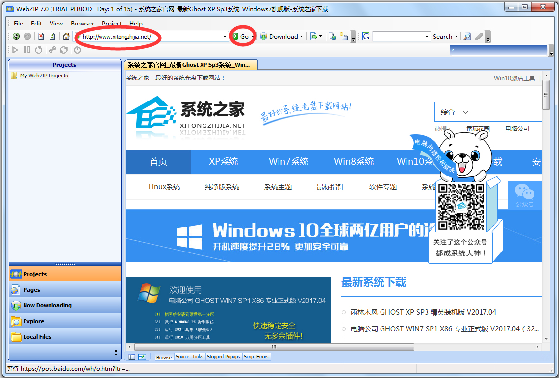 WebZip(离线阅览网站) V7.0.3.1030 汉化绿色版