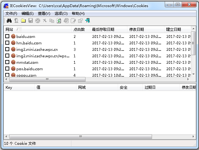 IECookiesView(cookies查看器) V1.78 中文绿色版