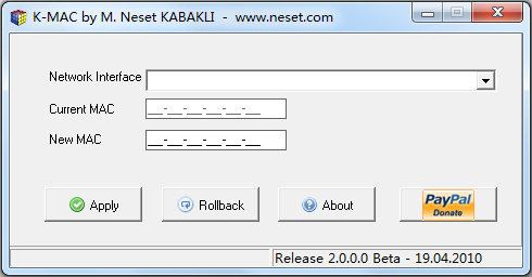 K-MAC(MAC地址修改器) V2.0 绿色版