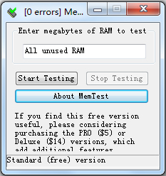 MemTest(内存检测工具) V5.1 英文绿色版