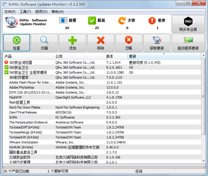 SUMo(软件升级助手) V5.3.2.365 多国语言绿色版
