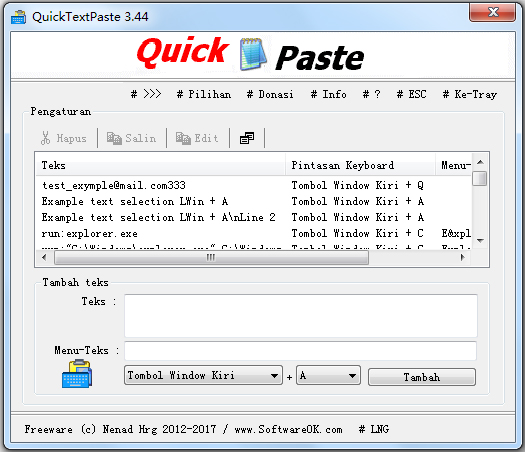 QuickTextPaste(快速粘贴文本) V3.44 绿色版