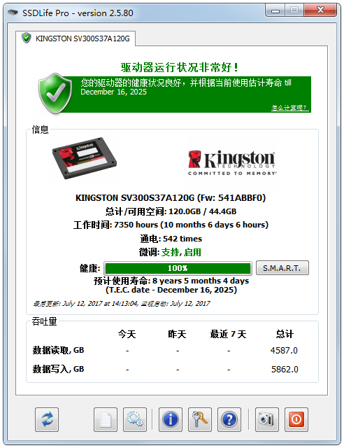 固态硬盘检测工具(SSDlife) V2.5.80 绿色版