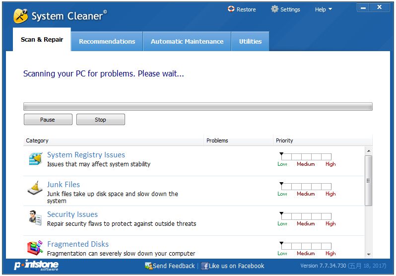 System Cleaner(垃圾文件清除) V7.7.34.730 英文版
