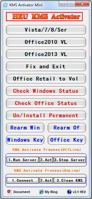 Office2013激活工具(KMS Activator Mini) V2.1 英文绿色版