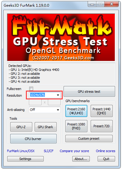 Furmark(显卡测试软件) V1.19.0.0