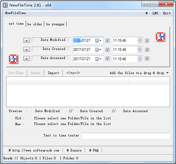 NewFileTime(更正及操纵文件时间戳记软件) V2.81 绿色版