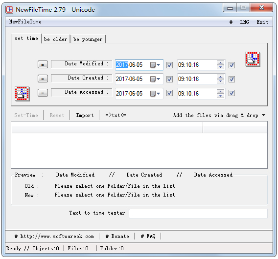 NewFileTime(更正和操纵时间) V2.79 多国语言绿色版
