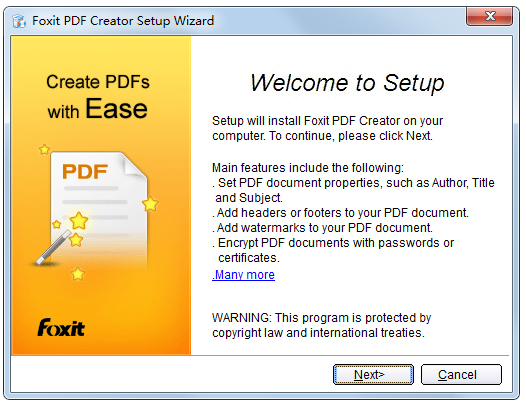 Foxit PDF Creator(虚拟打印机) 2.0.0.0725 汉化特别版