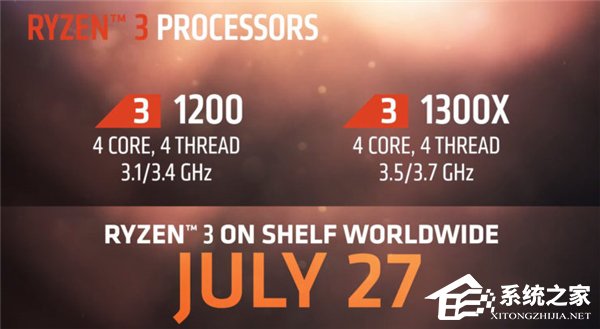 AMD正式发布Ryzen 3：7月27日两款首发