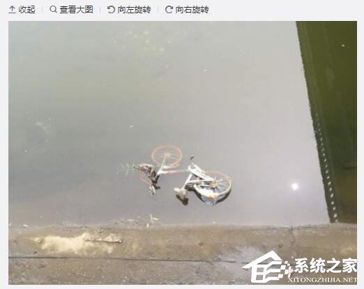 北京护城河水位下降：众多共享单车躺尸河床