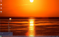 美丽的夕阳海边风景Win7主题