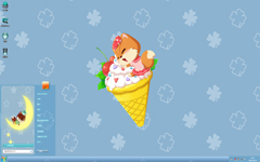小松鼠吃冰淇淋可爱动漫Win7主题