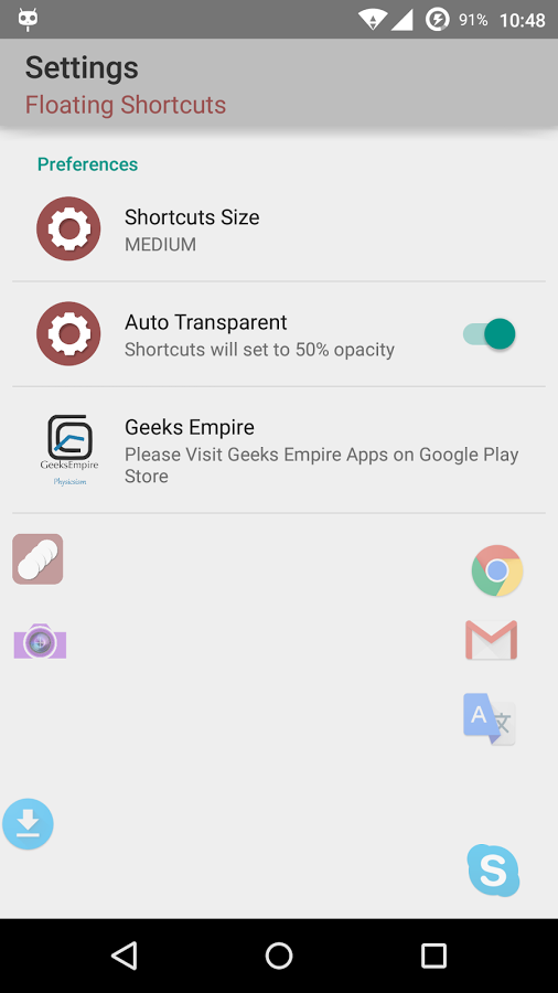 Floating Shortcuts v2.500.00