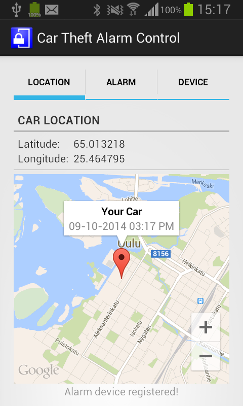 Car Theft Alarm Control v3.3