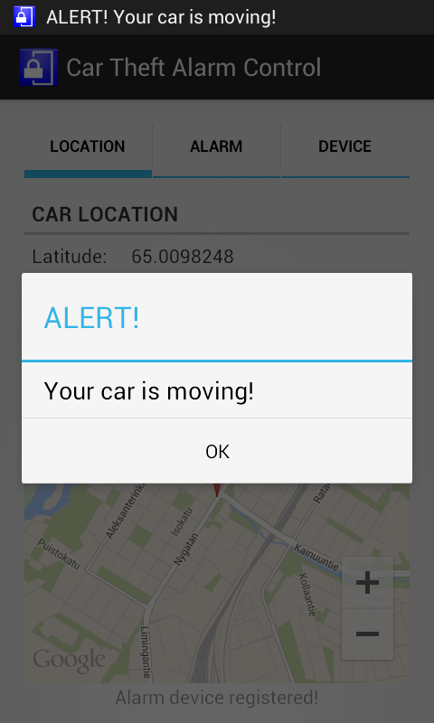 Car Theft Alarm Control v3.3