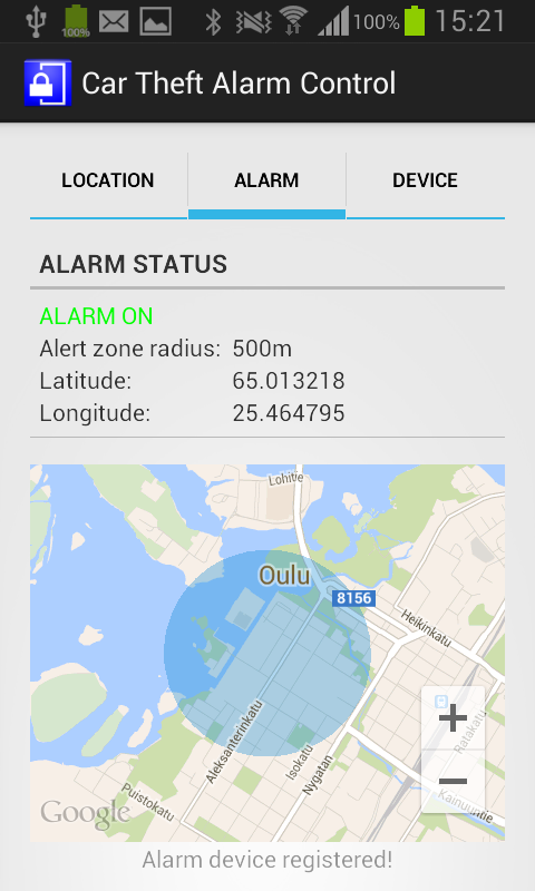 Car Theft Alarm Control v3.3