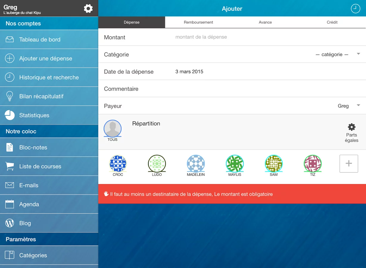 Ze-Coloc - Comptes en commun v1.3.7