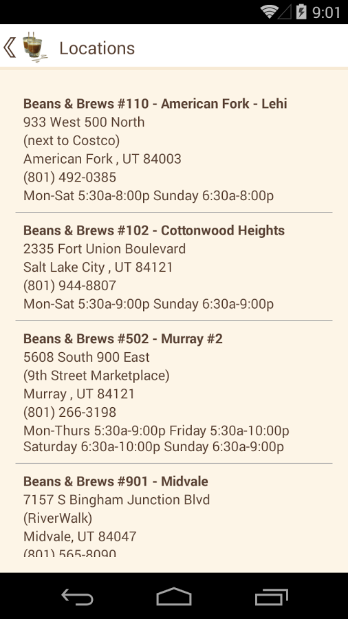 Beans & Brews v1.0.0