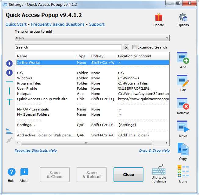 Quick Access Popup(快速启动菜单) V9.4.1.2 绿色版