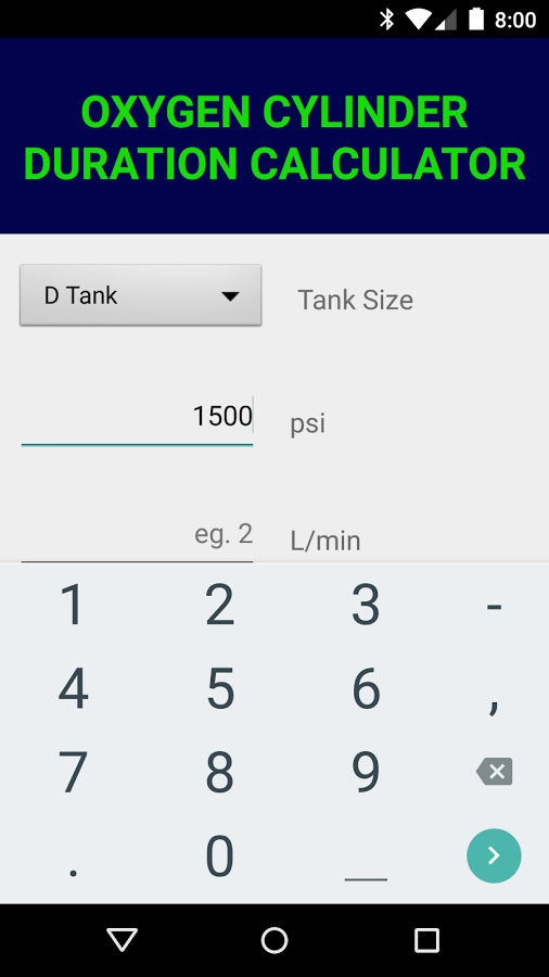 Oxygen Duration Calculator v1.3