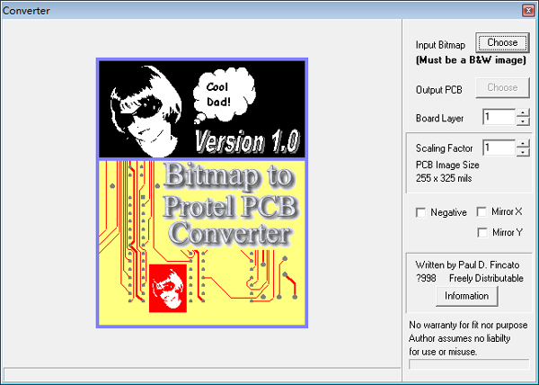 BMP图像文件转成PCB电路板(BMPtoPCB) V1.1 绿色版