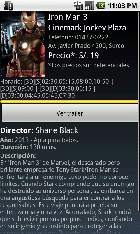 Cine Movil: Cartelera en Perú v1.1.3