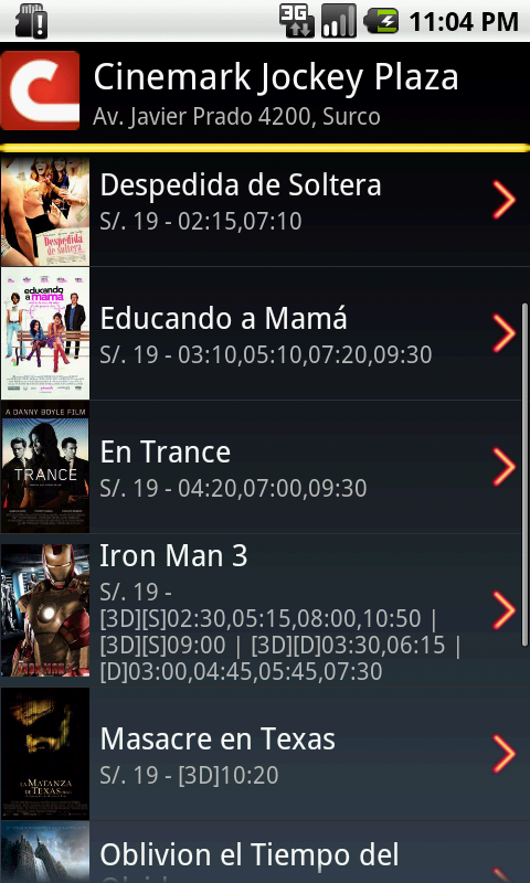 Cine Movil: Cartelera en Perú v1.1.3