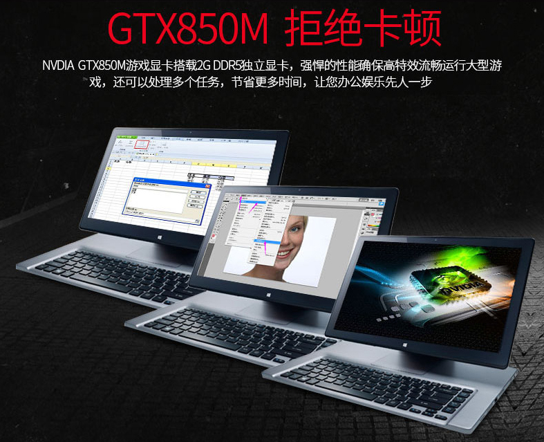 i5 4210U双核/8G/NVIDIA GTX850M独显宏碁翻转触摸笔记本电脑