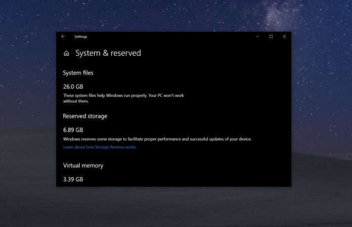 微软win10早期版本引入“预留存储”