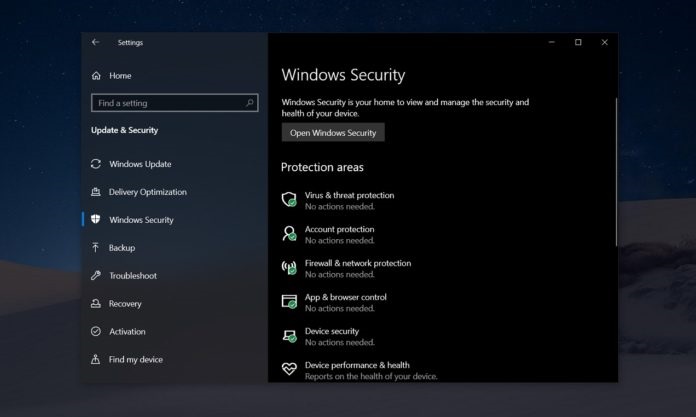 微软发现Windows安全中心问题导致Win10