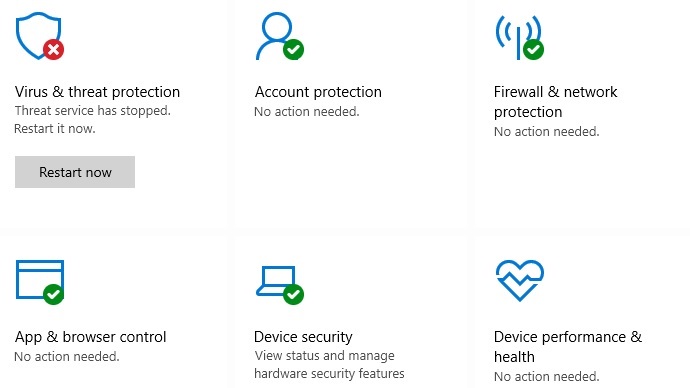 部分用户反馈win10出现WindowsDefender