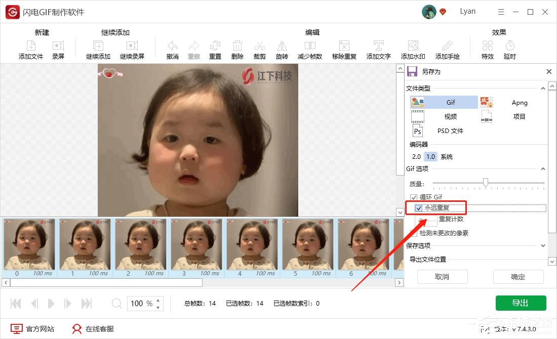 闪电GIF制作软件如何导出高质量GIF?